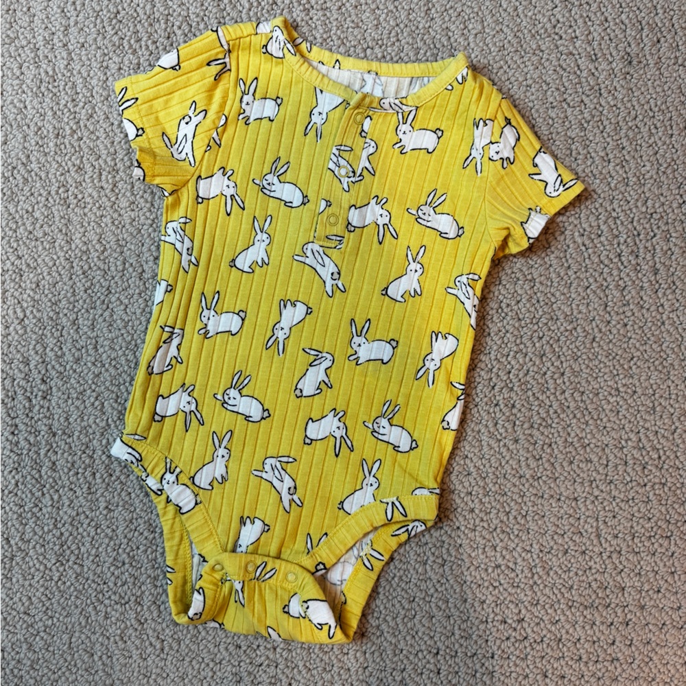 18m Yellow Bunny Ribbed One Piece